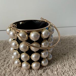 Pearl and Gold mini pearl bag NWOT